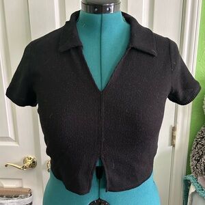 Black Women's Collared Top
